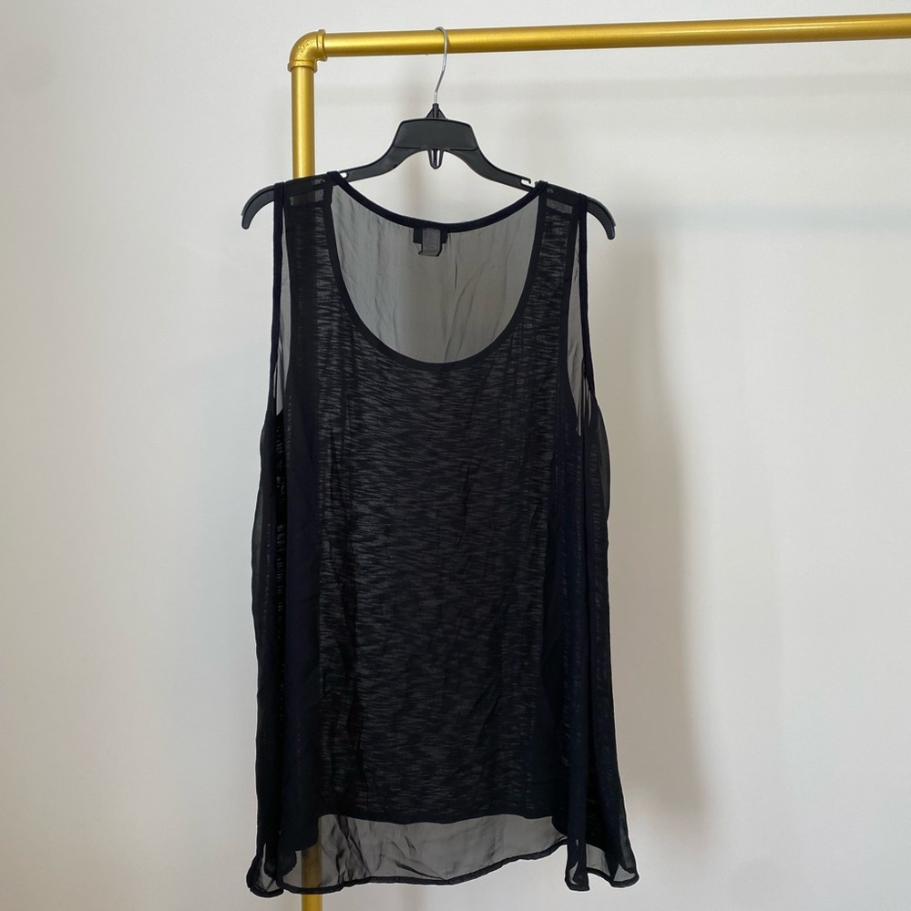 Sheer Black Sleeveless Women's Tank Top